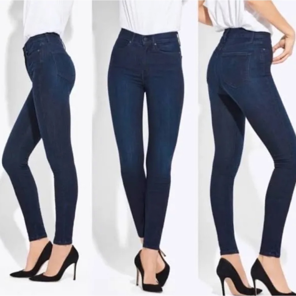AYR The Hi-Rise Skinny Jaguar Legs Denim Jeans Blue Dark Wash Size 25 x 30 NWT